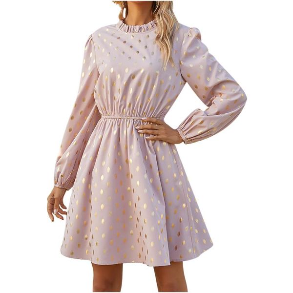 dresses for women 2021 fashion polka dot printing stand-up collar woman dress long sleeve spring clothing for female vestido, Black;gray
dresses for women 2021 fashion polka dot printing stand-up collar woman dress long sleeve spring clothing for female vestido, Black;gray
