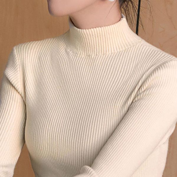 women's sweaters 2021 est womens sweater pullovers soft turtleneck solid autumn winter women female knit strenchy long sleeve jumpers, White;black
women's sweaters 2021 est womens sweater pullovers soft turtleneck solid autumn winter women female knit strenchy long sleeve jumpers, White;black