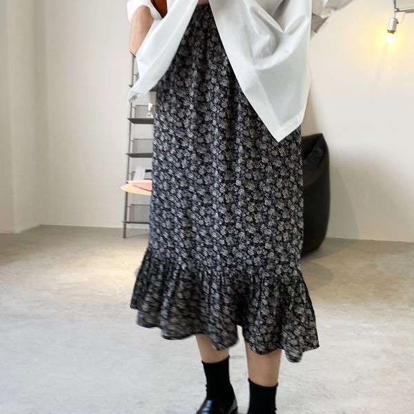 2021 new mooirue elegant spring women maxi mermaid skirt hgih waist flower printed long chiffon skirts jflf, Black
2021 new mooirue elegant spring women maxi mermaid skirt hgih waist flower printed long chiffon skirts jflf, Black