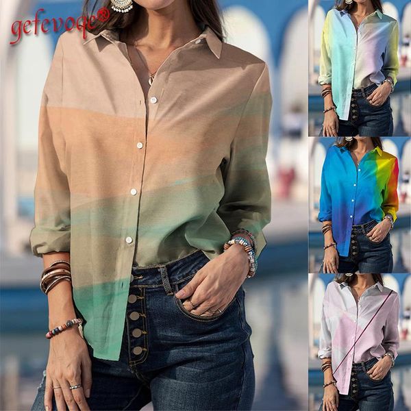 women's blouses & shirts gradient printed long sleeve clothing autumn fashion elegant office lady button all-match casual chiffon, White
women's blouses & shirts gradient printed long sleeve clothing autumn fashion elegant office lady button all-match casual chiffon, White