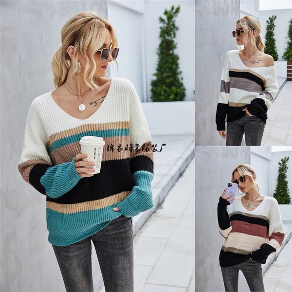 autumn and winter 2021 new ins net red fashion pullover v-neck large size sweater, White
autumn and winter 2021 new ins net red fashion pullover v-neck large size sweater, White