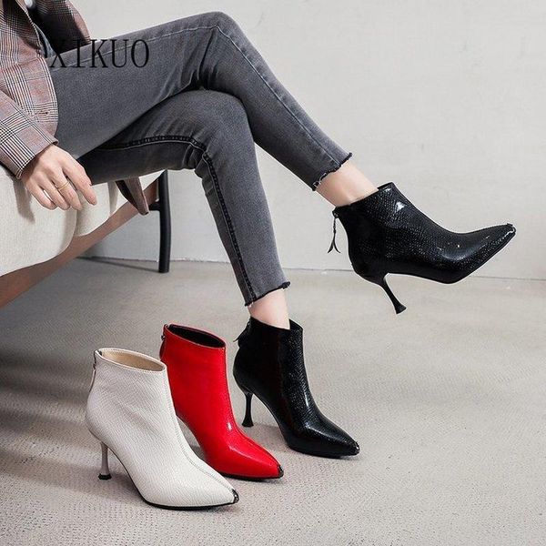 boots fashion pointed beige red side zipper comfortable stiletto high heels female classic black pu leather women shoes ankle
boots fashion pointed beige red side zipper comfortable stiletto high heels female classic black pu leather women shoes ankle
