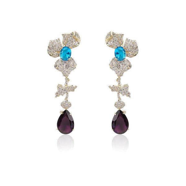 flower multicolor cubic zircon earrings for wedding, crystals drop dangle earring for bridal women girl party jewelry ce10896, Silver
flower multicolor cubic zircon earrings for wedding, crystals drop dangle earring for bridal women girl party jewelry ce10896, Silver