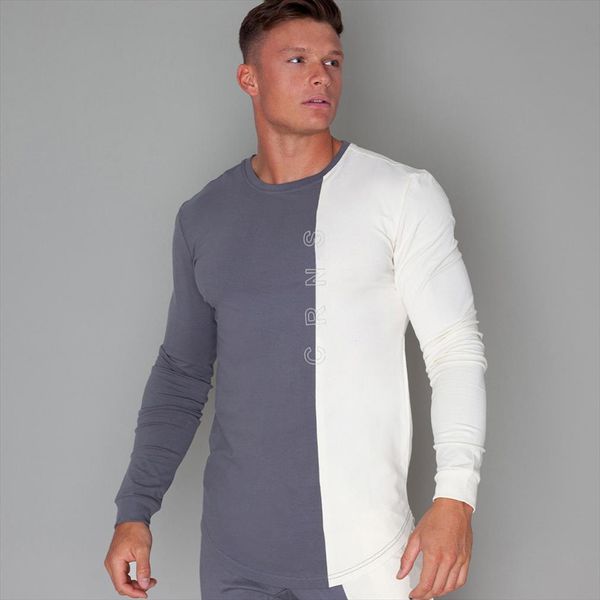 long sleeve casual fashion men patchwork slim gyms fitness workout tee autumn male brand clothing, White;black
long sleeve casual fashion men patchwork slim gyms fitness workout tee autumn male brand clothing, White;black