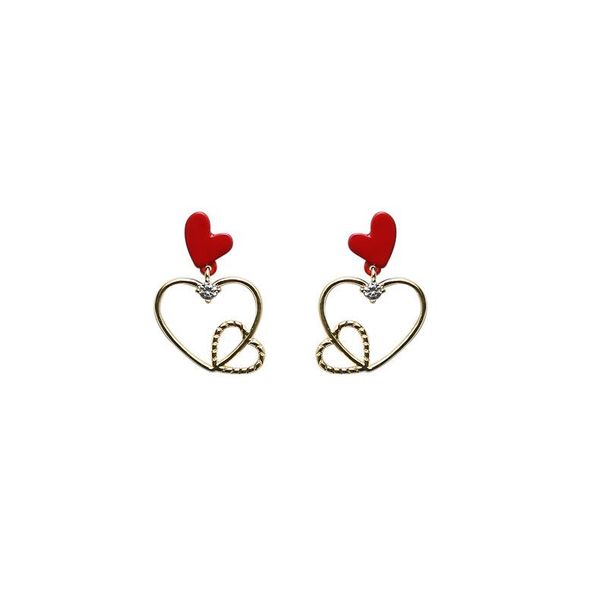 stud red love heart earrings for women accessories,gold color cute crystal earings fashion jewelry 2021 brincos femme aretes, Golden;silver
stud red love heart earrings for women accessories,gold color cute crystal earings fashion jewelry 2021 brincos femme aretes, Golden;silver