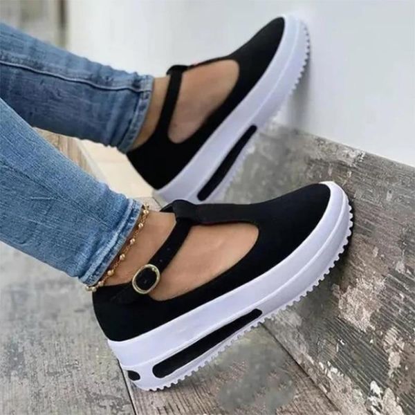 sandals women shoes summer thick bottom platform flat soild color wedges buckle strap casual female footwear, Black
sandals women shoes summer thick bottom platform flat soild color wedges buckle strap casual female footwear, Black
