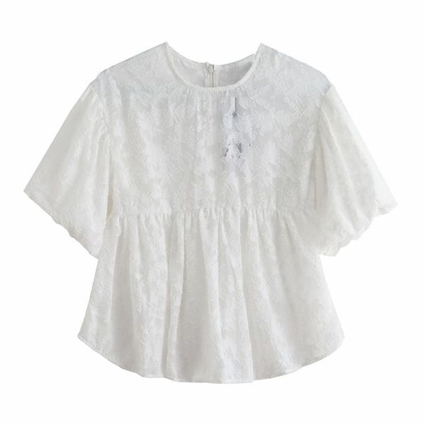 women's blouses & shirts 2021 summer french niche design sense elegant round neck short sleeve loose lace transparent shirt, White
women's blouses & shirts 2021 summer french niche design sense elegant round neck short sleeve loose lace transparent shirt, White