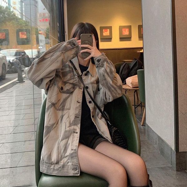 women's jackets early spring denim coat 2021 women retro fashion brand ins versatile chic design sense, Black;brown
women's jackets early spring denim coat 2021 women retro fashion brand ins versatile chic design sense, Black;brown