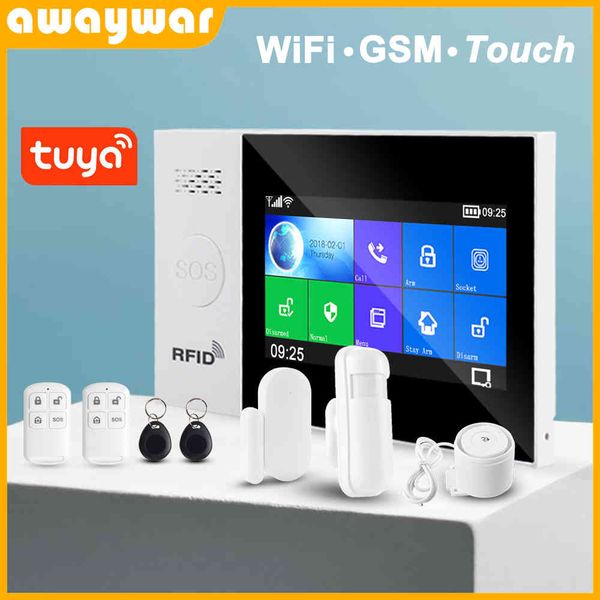 awaywar wifi gsm home security smart alarm system burglar kit touch screen compatible with tuya ip camrea
awaywar wifi gsm home security smart alarm system burglar kit touch screen compatible with tuya ip camrea