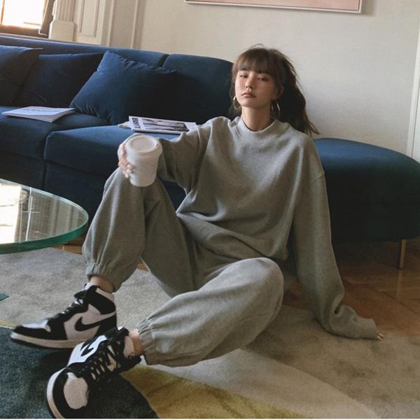 women's two piece pants casual loose 2 set tracksuit women spring 2021 sportswear pullover elastic waist sweatpants street black gray, White
women's two piece pants casual loose 2 set tracksuit women spring 2021 sportswear pullover elastic waist sweatpants street black gray, White