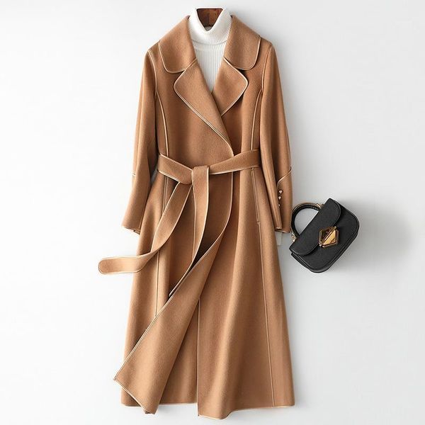 women's wool & blends female solid color double sided coat womens casual simple autumn winter turn-down collar lace-up loose mid-length, Black
women's wool & blends female solid color double sided coat womens casual simple autumn winter turn-down collar lace-up loose mid-length, Black