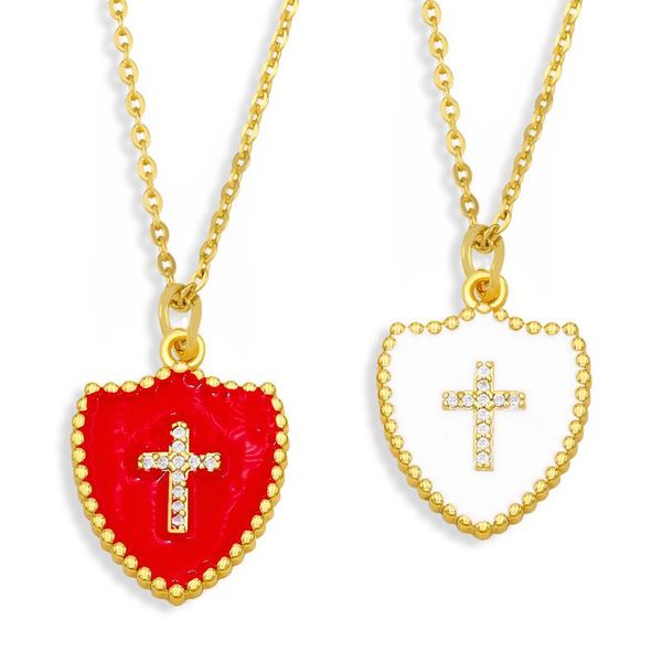 pendant necklaces gold chain cubic zirconia cross necklace for women red white enamel gifts wholesale jewelry nkev70, Silver
pendant necklaces gold chain cubic zirconia cross necklace for women red white enamel gifts wholesale jewelry nkev70, Silver