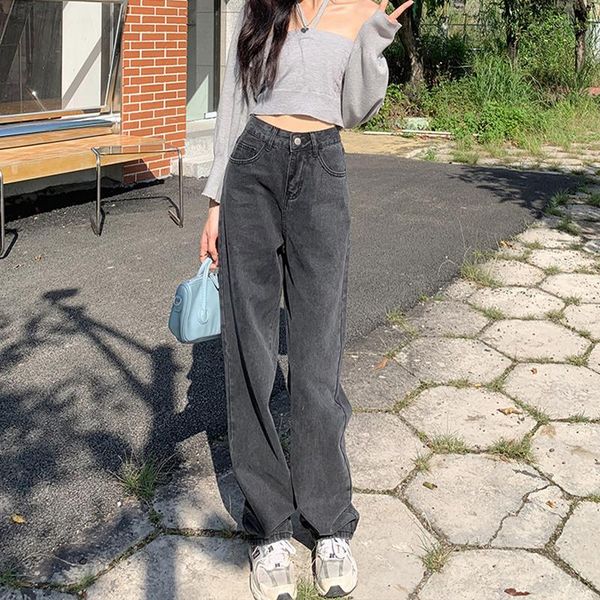 women's jeans autumn 2021 high waist thin dad pants wide leg street fashion, Blue
women's jeans autumn 2021 high waist thin dad pants wide leg street fashion, Blue