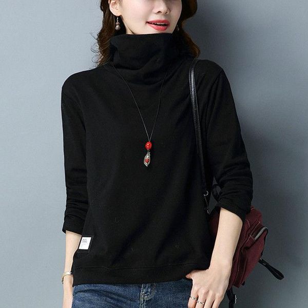 women's t-shirt high collar plush long sleeve autumn and winter thickened loose solid color top, White
women's t-shirt high collar plush long sleeve autumn and winter thickened loose solid color top, White