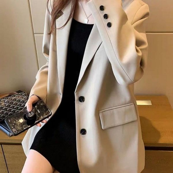 women's suits & blazers suit jacket korean autumn simple british style loose solid color single-breasted casual one-piece jacke, White;black
women's suits & blazers suit jacket korean autumn simple british style loose solid color single-breasted casual one-piece jacke, White;black