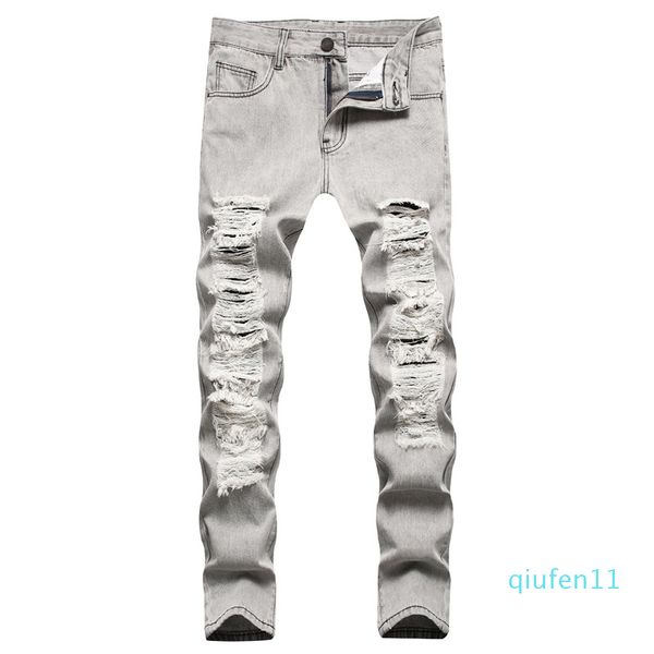men slim fit ripped jeans colorblock hole destroyed skinny straight leg washed frayed motocycle denim pants hip hop stretch biker men's, Blue
men slim fit ripped jeans colorblock hole destroyed skinny straight leg washed frayed motocycle denim pants hip hop stretch biker men's, Blue