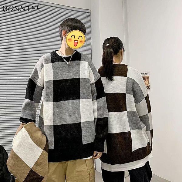 men's sweaters men pullovers plaid simple classic fashionable preppy style oversize casual couples harajuku all-match retro, White;black
men's sweaters men pullovers plaid simple classic fashionable preppy style oversize casual couples harajuku all-match retro, White;black