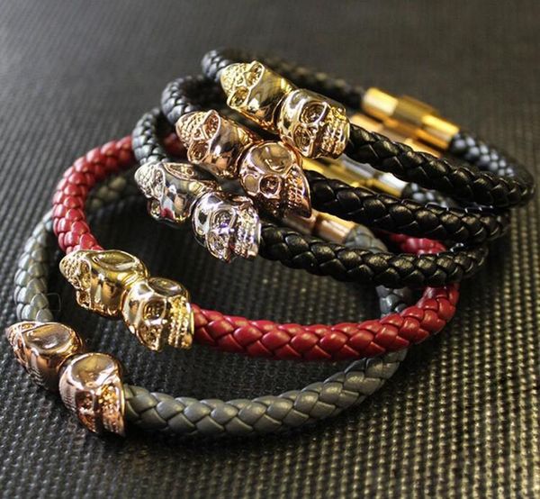 designer bracelet bc jewelry selling fashion mens genuine leather braided northskull bracelets double skull bangle bc-002, Black
designer bracelet bc jewelry selling fashion mens genuine leather braided northskull bracelets double skull bangle bc-002, Black