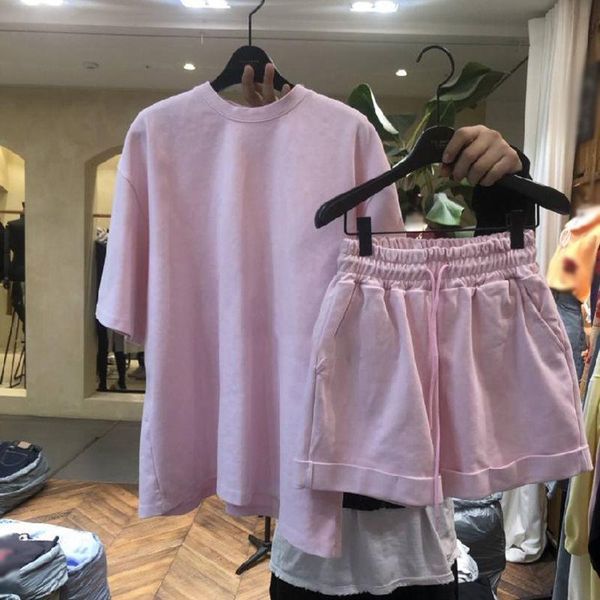 women's tracksuits korean style 2021 summer women 's clothing solid color short sleeve loose slimming t- shirt casual sports short, Gray
women's tracksuits korean style 2021 summer women 's clothing solid color short sleeve loose slimming t- shirt casual sports short, Gray