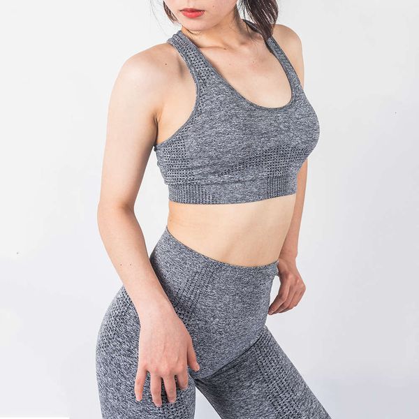 2021new style sportswear women's point seamless fitness hip lifting tights bra yoga suit, Gray
2021new style sportswear women's point seamless fitness hip lifting tights bra yoga suit, Gray