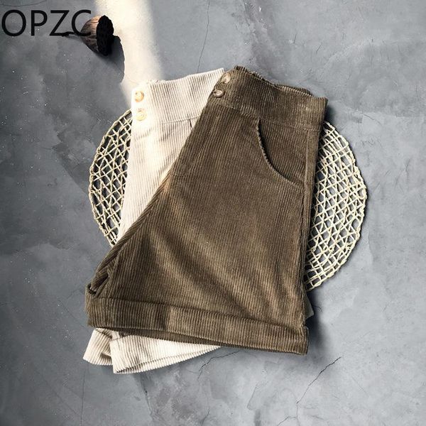 women's shorts opzc2021 autumn winter basic models high waist solid color corduroy wide leg slimming women 1033, White;black
women's shorts opzc2021 autumn winter basic models high waist solid color corduroy wide leg slimming women 1033, White;black