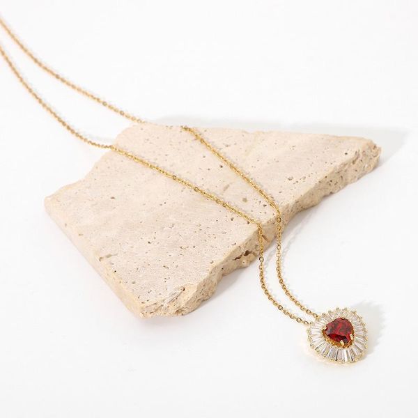 pendant necklaces minar dainty red color crystal shiny cz zircon love heart necklace for women girls stainless steel accessories, Silver
pendant necklaces minar dainty red color crystal shiny cz zircon love heart necklace for women girls stainless steel accessories, Silver
