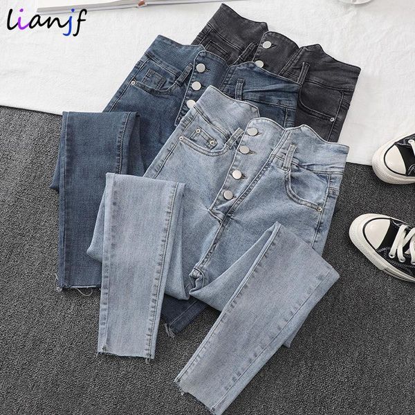 spring autumn multi-button high waist jeans woman 2021 vintage slim stretch woman jeans casual washed denim skinny pencil pants, Blue
spring autumn multi-button high waist jeans woman 2021 vintage slim stretch woman jeans casual washed denim skinny pencil pants, Blue