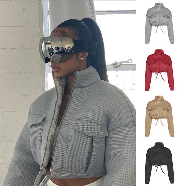 mesh plaid autumn spring coat women trend turtleneck zipper pocket crop jacket solid slim drawstring female outerwear hot, White
mesh plaid autumn spring coat women trend turtleneck zipper pocket crop jacket solid slim drawstring female outerwear hot, White