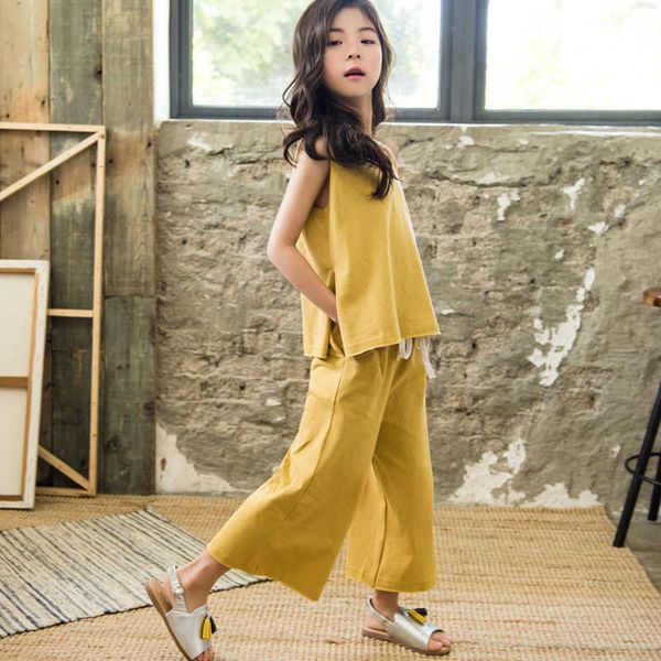 2021 summer casual teens girls vest set sleeveless with loose pants cotton kids outfits 2pcs children clothing sets p0831, White
2021 summer casual teens girls vest set sleeveless with loose pants cotton kids outfits 2pcs children clothing sets p0831, White
