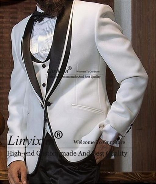 men's suits & blazers casual white mens wedding black shawl lapel groom tuxedos 3 pieces set male prom blazer costume homme jacket+vest, White;black
men's suits & blazers casual white mens wedding black shawl lapel groom tuxedos 3 pieces set male prom blazer costume homme jacket+vest, White;black
