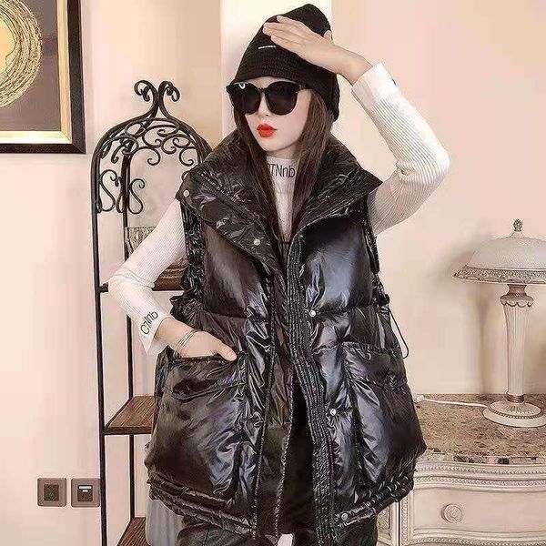 women's vests winter loose stand collar vest ladies solid cotton padded thick sleeveless jacket women casual big pockets waistcoat r32, Black;white
women's vests winter loose stand collar vest ladies solid cotton padded thick sleeveless jacket women casual big pockets waistcoat r32, Black;white