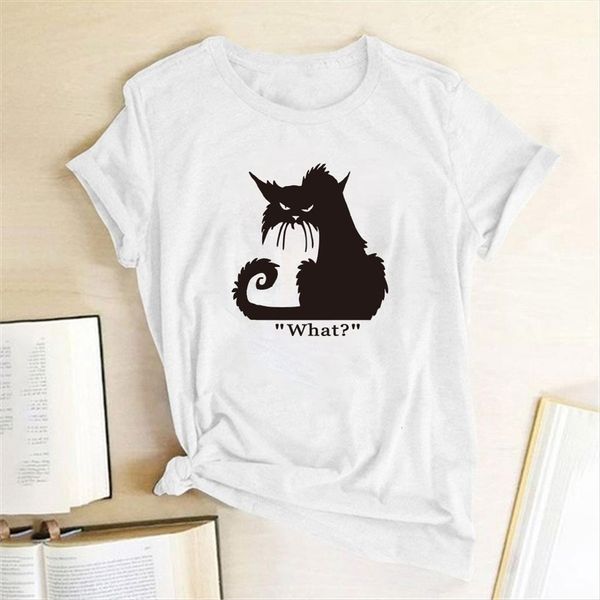 black cat what print womens t shirt angry horror halloween short sleeve summer graphic tees camisetas mujer, White
black cat what print womens t shirt angry horror halloween short sleeve summer graphic tees camisetas mujer, White