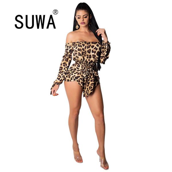 women's jumpsuits & rompers slash neck off shoulder womens playsuit romper long sleeve bandage jumpsuit leopard print for women, Black;white
women's jumpsuits & rompers slash neck off shoulder womens playsuit romper long sleeve bandage jumpsuit leopard print for women, Black;white