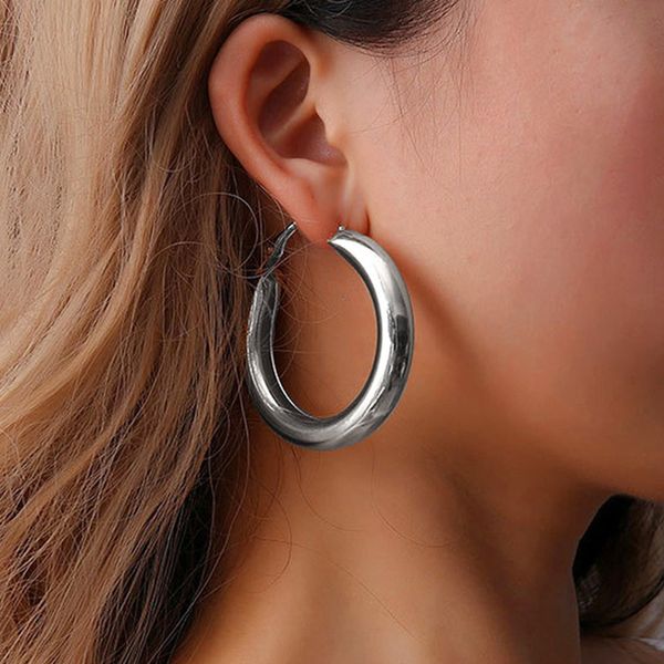 big gold hoops earrings thick tube round circle earrings for women zinc alloy trendy hip hop jewelry, Golden;silver
big gold hoops earrings thick tube round circle earrings for women zinc alloy trendy hip hop jewelry, Golden;silver