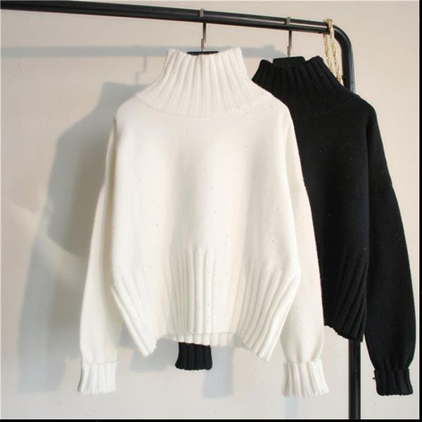 knitted thick sweater women pullovers solid casual jumpers turtleneck long sleeve 2021 autumn winter pull sweter damski, White;black
knitted thick sweater women pullovers solid casual jumpers turtleneck long sleeve 2021 autumn winter pull sweter damski, White;black