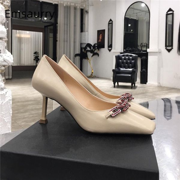 dress shoes luxury crystal rhinestone chains belt women pumps unique high heel square toe slip-on real leather woman, Black
dress shoes luxury crystal rhinestone chains belt women pumps unique high heel square toe slip-on real leather woman, Black