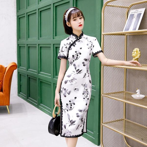 ethnic clothing floral lace trim short sleeve qipao female cheongsams satin bridal wedding dress chinese large size banquet vestidos go, Red
ethnic clothing floral lace trim short sleeve qipao female cheongsams satin bridal wedding dress chinese large size banquet vestidos go, Red