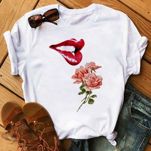 and women graphic lips kiss men flower cute 90s style vintage print fashion lady tees clothing female t shirt, White;black
and women graphic lips kiss men flower cute 90s style vintage print fashion lady tees clothing female t shirt, White;black