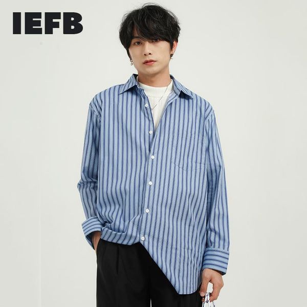 men's casual shirts iefb art stripe shirt fashion korean loose blue yellow for male single boreast clothing 9y5780, White;black
men's casual shirts iefb art stripe shirt fashion korean loose blue yellow for male single boreast clothing 9y5780, White;black