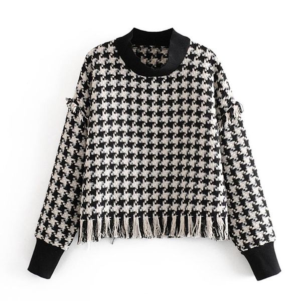women's hoodies & sweatshirts aulead o neck women fashion houndstooth tassel sweatshirt elegant long sleeve female ladies 50cs, Black
women's hoodies & sweatshirts aulead o neck women fashion houndstooth tassel sweatshirt elegant long sleeve female ladies 50cs, Black