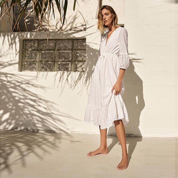 casual dresses muiches cotton embroidery lace dress deep v-neck lantern sleeve high waist french style mid-calf woman 2021 summer, Black;gray
casual dresses muiches cotton embroidery lace dress deep v-neck lantern sleeve high waist french style mid-calf woman 2021 summer, Black;gray