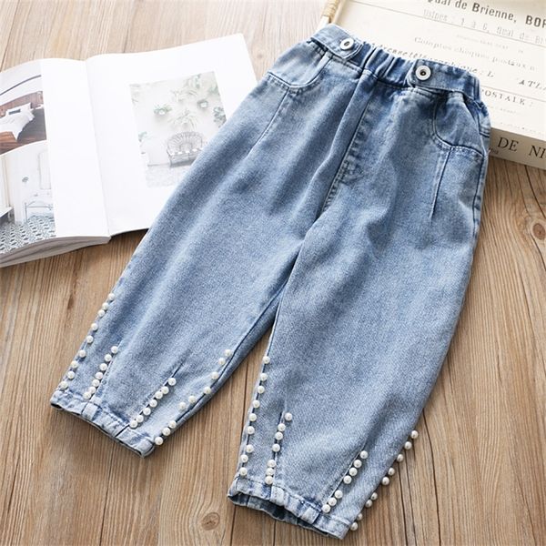 babyinstar new arrival blue jeans for kids pearl design kids fashion style denim pants toddler girls loose trousers 210303 
babyinstar new arrival blue jeans for kids pearl design kids fashion style denim pants toddler girls loose trousers 210303