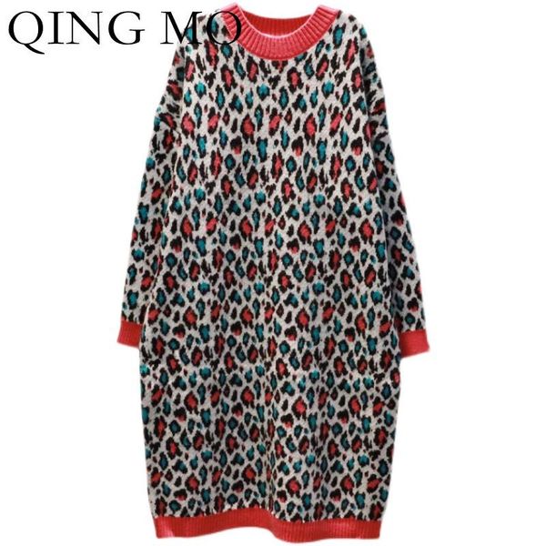 women's sweaters qing mo autumn winter fashion color matching leopard print sweater dress women 2021 loose knitted pullover zwl1018, White;black
women's sweaters qing mo autumn winter fashion color matching leopard print sweater dress women 2021 loose knitted pullover zwl1018, White;black