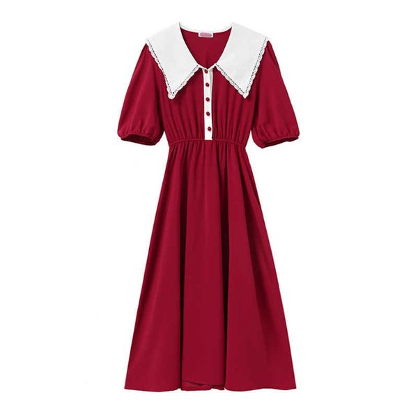 perhaps u women sailor collar red gray solid mid-calf midi dress button short sleeve sweet d1596 210529, Black;gray
perhaps u women sailor collar red gray solid mid-calf midi dress button short sleeve sweet d1596 210529, Black;gray