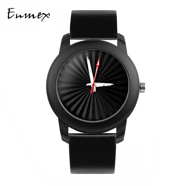 wristwatches 2021 enmex creative black wristwatch luminous hands solar stripe genuine leather strap fashion stylish clock quartz watch, Slivery;brown
wristwatches 2021 enmex creative black wristwatch luminous hands solar stripe genuine leather strap fashion stylish clock quartz watch, Slivery;brown