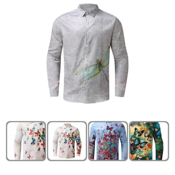 men's casual shirts stylish shirt printed lapel loose-fitting turndown collar top, White;black
men's casual shirts stylish shirt printed lapel loose-fitting turndown collar top, White;black