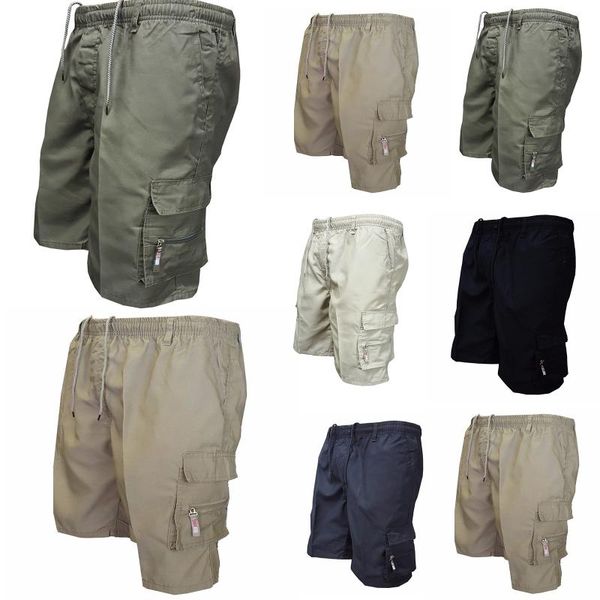 men cargo shorts with pocket drawstring combat pants casual elasticated outdoor solid color summer male half trouser, White;black
men cargo shorts with pocket drawstring combat pants casual elasticated outdoor solid color summer male half trouser, White;black