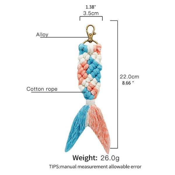 keychains x7af mer-maid tail keychain cotton rope woven keyring party favors gifts hanging decorations for keys handbags wallets, Silver
keychains x7af mer-maid tail keychain cotton rope woven keyring party favors gifts hanging decorations for keys handbags wallets, Silver