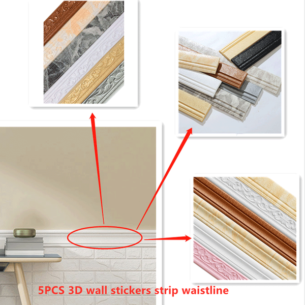 new design 5pcs 3d wall stickers strip waistline waterproof 3d wall panels waistline home decor
new design 5pcs 3d wall stickers strip waistline waterproof 3d wall panels waistline home decor
