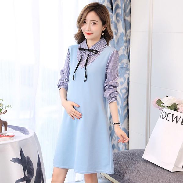 maternity dresses 3290# dress turn down collar patchwork false two piece long sleeves loose plus size midi pregnant women mom, White
maternity dresses 3290# dress turn down collar patchwork false two piece long sleeves loose plus size midi pregnant women mom, White